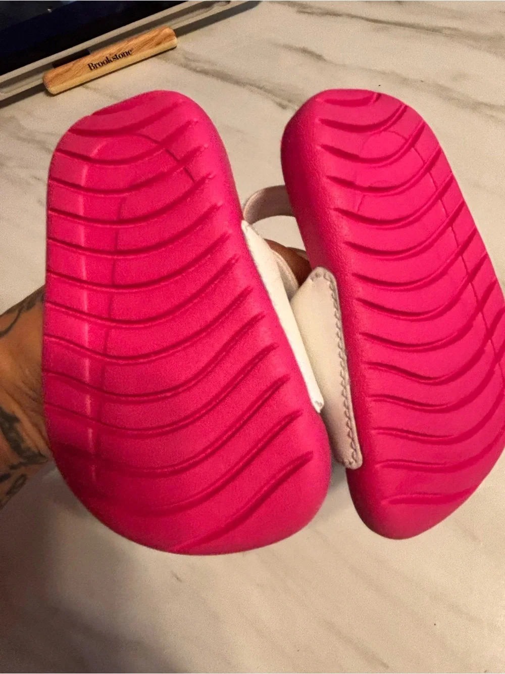 Nike Toddler Pink & White Slide Sandals Slingback Size 4C
